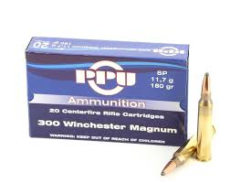 cartouche calibre 300 Winchester Magnum, FMJ, marque PPU