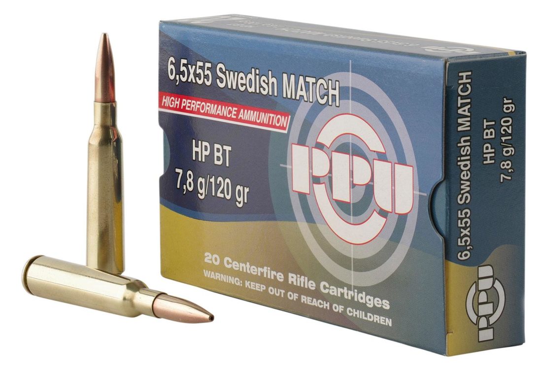 Cartouche 6,5x55 Mauser suédois, 139 grains FMJ, marque PPU