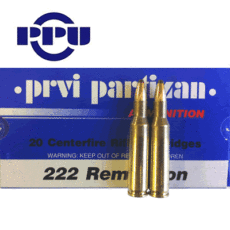 cartouche calibre 222 Remington (5.6x43) soft point marque PPU