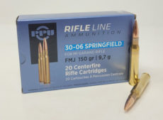 cartouche calibre 30-06 Springfield, 180 grains FMJ, marque PPU